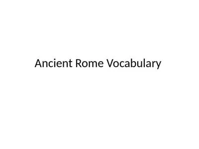 Ancient Rome Vocabulary