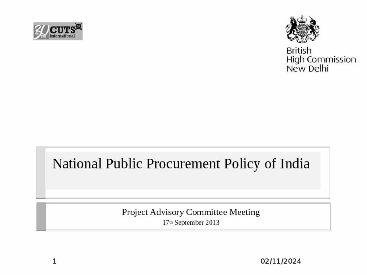 PPT-National Public Procurement Policy of India