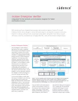 Incisive Enterprise VerifierIncisive Enterprise Verier delivers dual