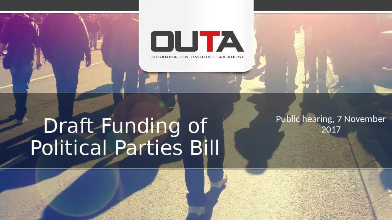 PPT-Draft Funding of Political Parties Bill