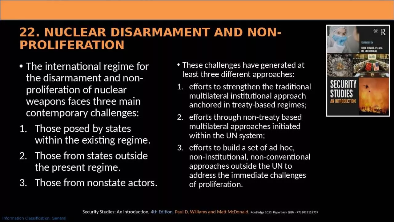 PPT-22. Nuclear Disarmament and Non-proliferation