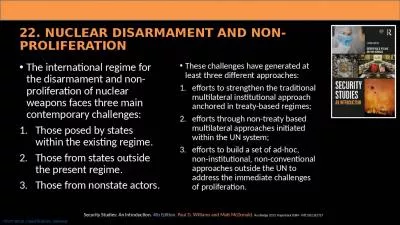 22. Nuclear Disarmament and Non-proliferation