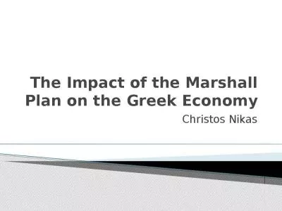 The Impact of the Marshall Plan on the Greek Economy