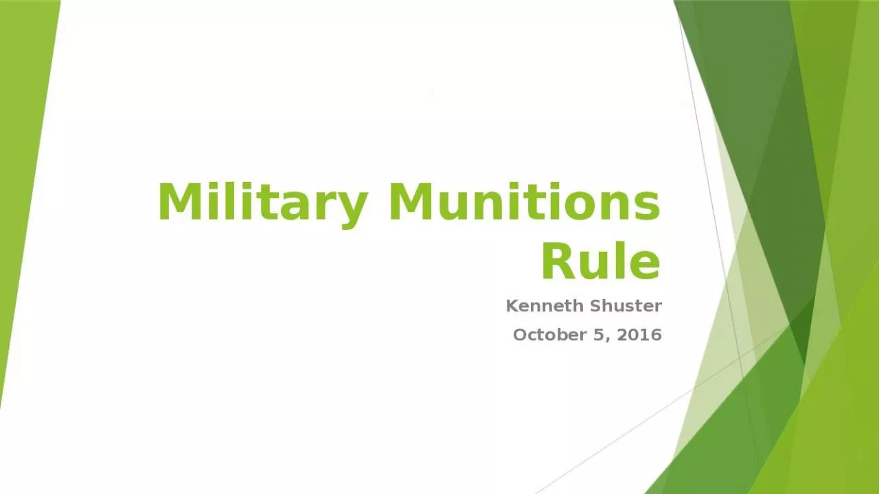 PPT-Military Munitions Rule