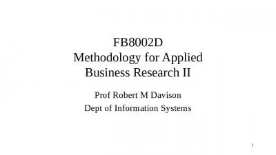 FB8002D Methodology for Applied Business Research II