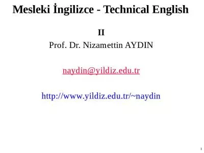 Mesleki  ngilizce - Technical English