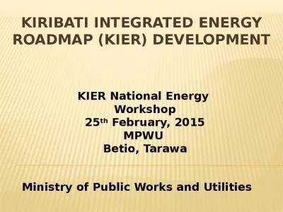 Kiribati integrated energy Roadmap (KIER) Development