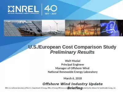 U.S./European Cost Comparison Study Preliminary Results