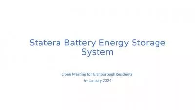 Statera Battery Energy Storage System