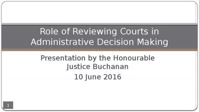 Role of Reviewing Courts in Administrative Decision Making