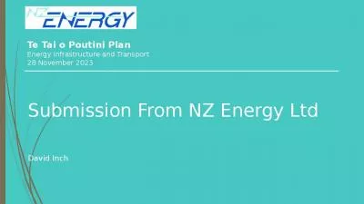 Submission From NZ Energy Ltd