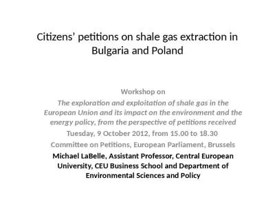 Citizens  petitions on shale gas extraction in Bulgaria and Poland