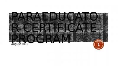 Paraeducator Certificate Program