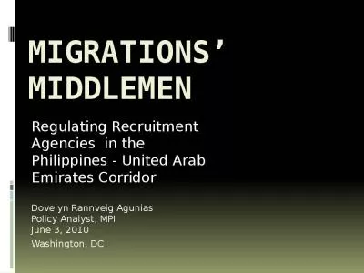 Migrations  Middlemen