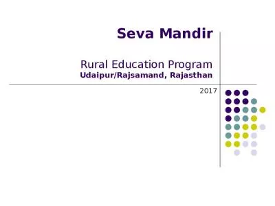 Seva Mandir Rural Education Program Udaipur/Rajsamand, Rajasthan