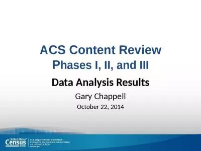 ACS Content Review Phases I, II, and III