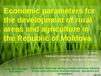 A. Ignat  National Institute for Economic Research,  Chisinau , Republic of Moldova