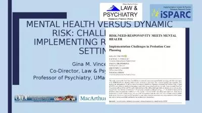 Mental Health versus dynamic risk: challenges of implementing rnr in justice settings