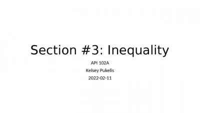 Section #3: Inequality