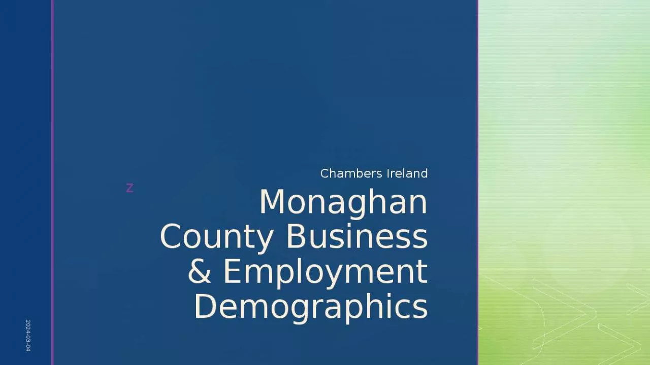 PPT-Monaghan County Business & Employment Demographics