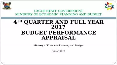 LAGOS STATE GOVERNMENT MINISTRY OF ECONOMIC PLANNING AND BUDGET