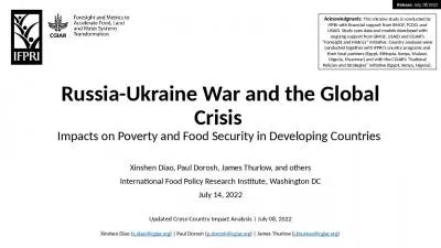 Russia-Ukraine War and the Global Crisis  Impacts on Poverty and Food Security in Developing