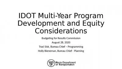 IDOT Multi-Year Program Development and Equity Considerations