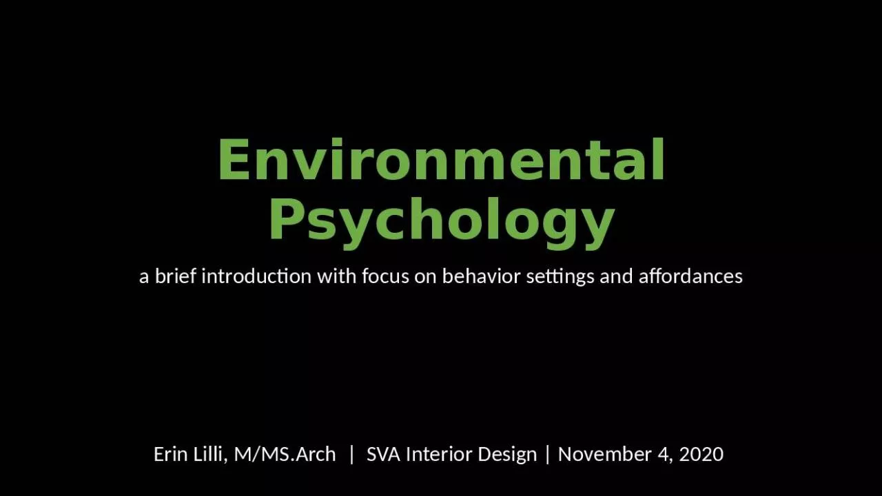 PPT-Environmental Psychology