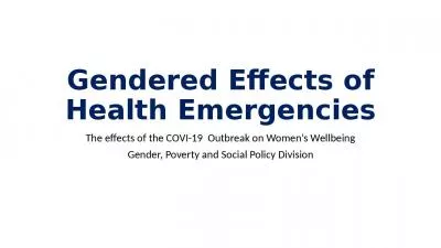 Gendered Effects of Health Emergencies