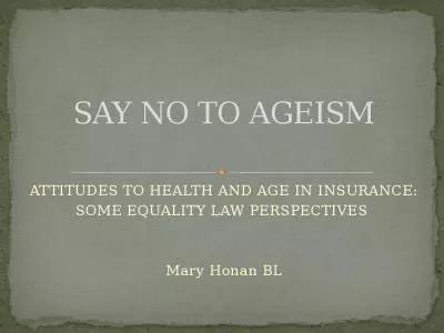 SAY NO TO AGEISM