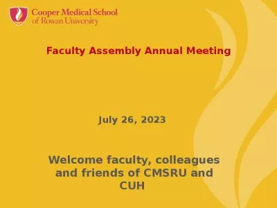 Faculty Assembly Annual Meeting