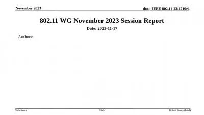 802.11 WG November 2023 Session Report