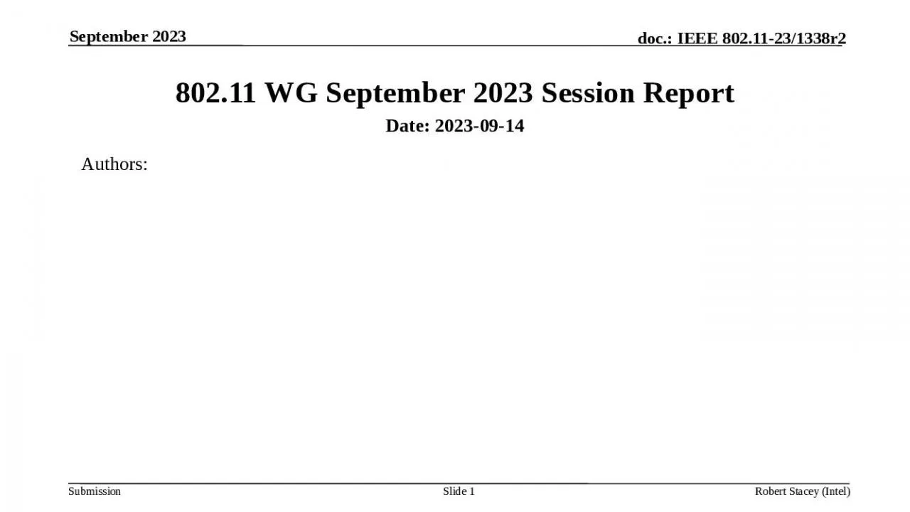 PPT-802.11 WG September 2023 Session Report