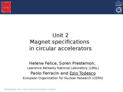 Unit 2 Magnet specifications  in circular accelerators