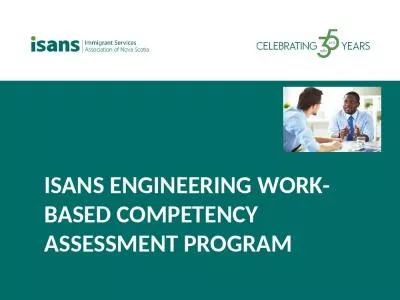 ISANS Engineering Work-based Competency Assessment Program