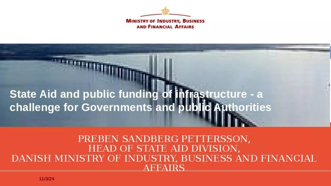 PPT-Preben Sandberg Pettersson, Head of State Aid Division, Danish Ministry of Industry,