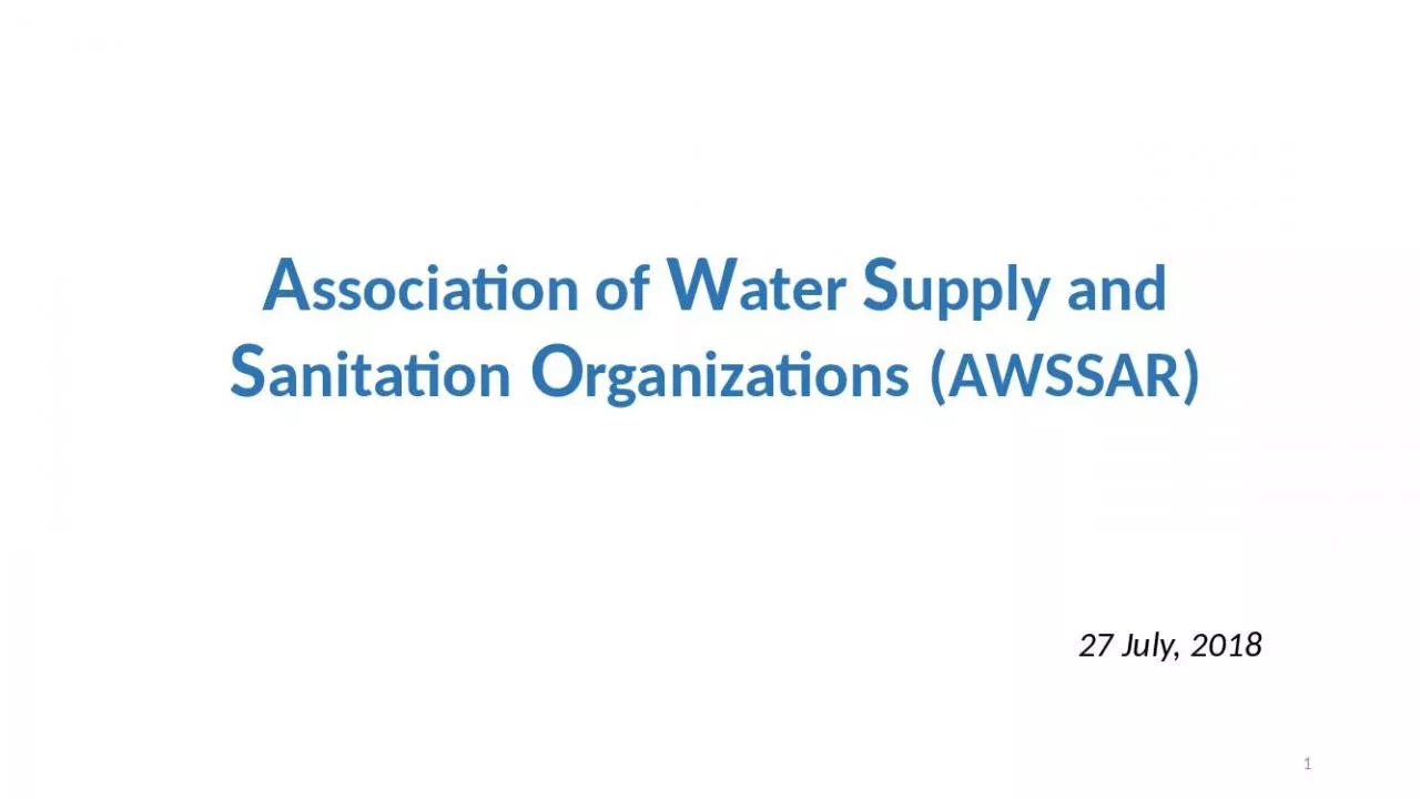 PPT-Association of Water Supply and Sanitation Organizations (AWSSAR)