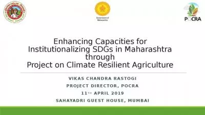 Enhancing Capacities for Institutionalizing SDGs in Maharashtra through Project on Climate Resilient Agriculture