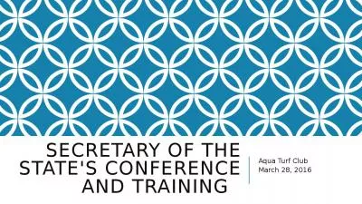 Secretary of the State's Conference and Training