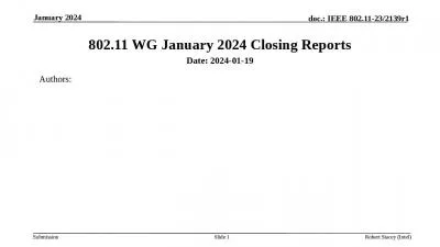 802.11 WG January 2024 Closing Reports