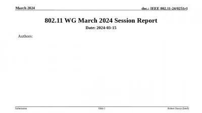 802.11 WG March 2024 Session Report