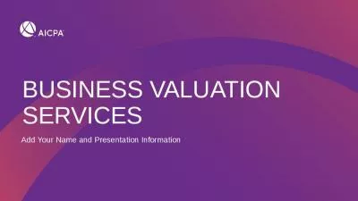 BUSINESS VALUATION SERVICES