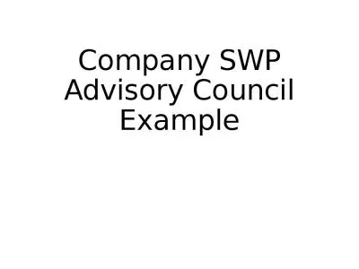 Company SWP Advisory Council Example