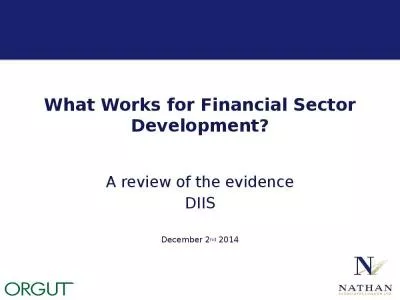 What Works for Financial Sector Development?