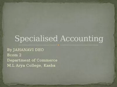 Specialised Accounting