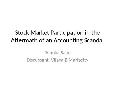 Stock Market Participation in the Aftermath of an Accounting Scandal