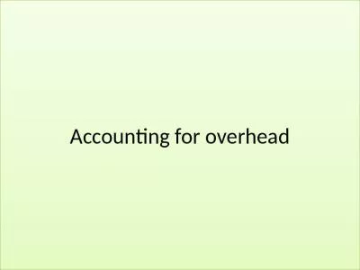 Accounting for overhead