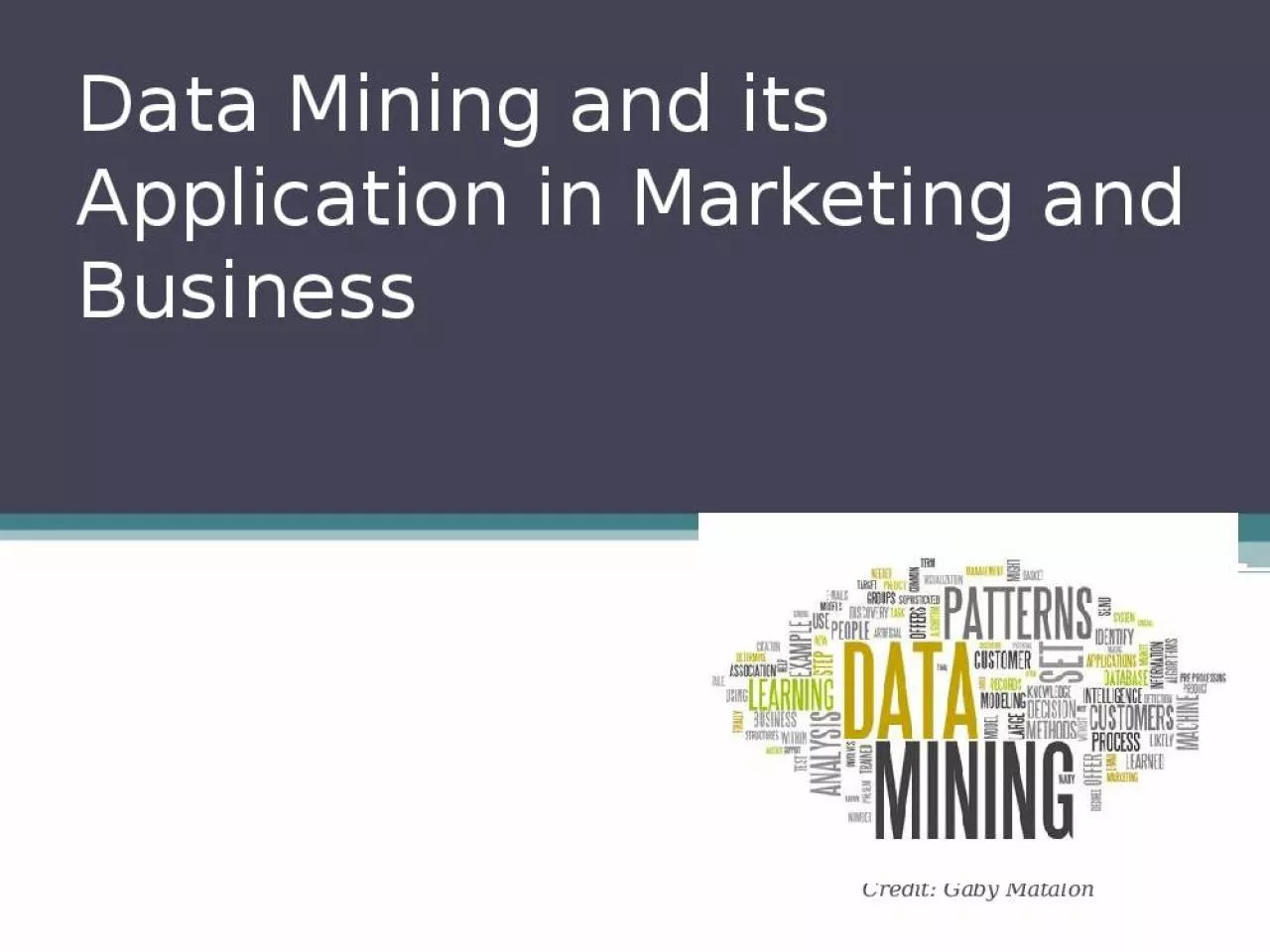 PPT-Data Mining and its Application in Marketing and Business