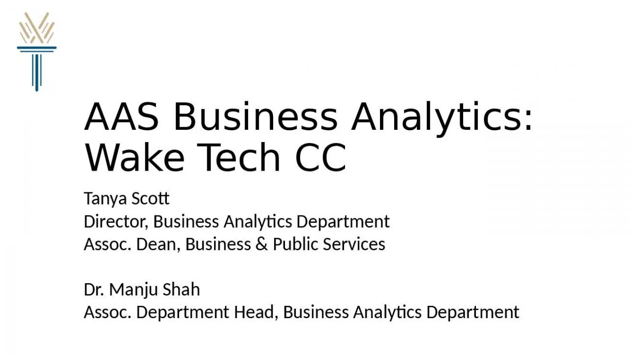 PPT-AAS Business Analytics: Wake Tech CC