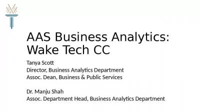 AAS Business Analytics: Wake Tech CC